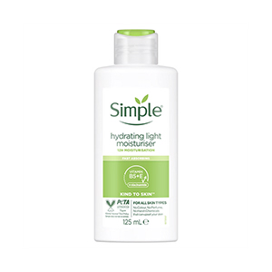 کرم مرطوب کننده و آبرسان سیمپل مدل لایت Kind to Skin Mini Hydrating Light Moisturizer Simple 125ml